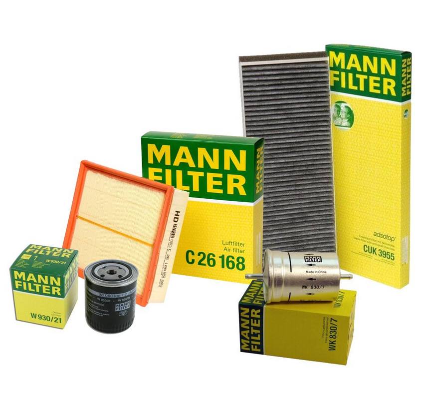 VW Air / Cabin Air / Fuel / Engine Oil Filter Kit 3B0091800 - MANN-FILTER 3725317KIT